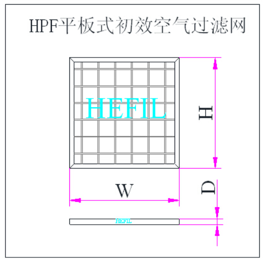 HPF平板式初效空气过滤网框体结构